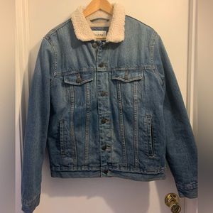 Denim Trucker Jacket Sherpa Lined Goodfellow